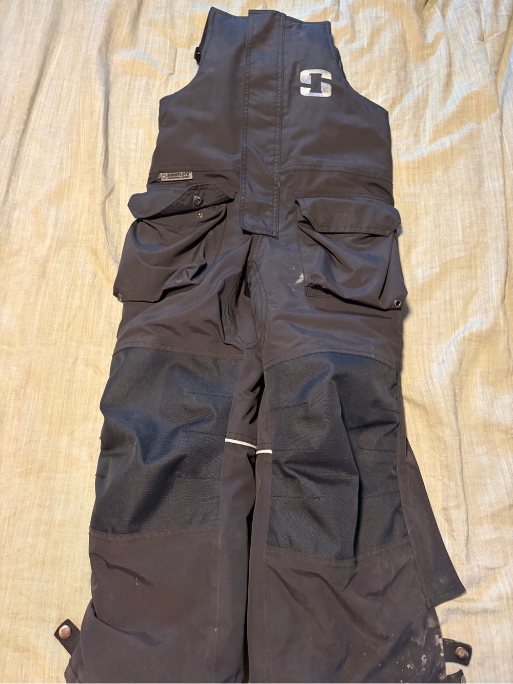 Kids Striker Ice Black Insulated Float Bibs - Heavy-Duty Winter Overalls
